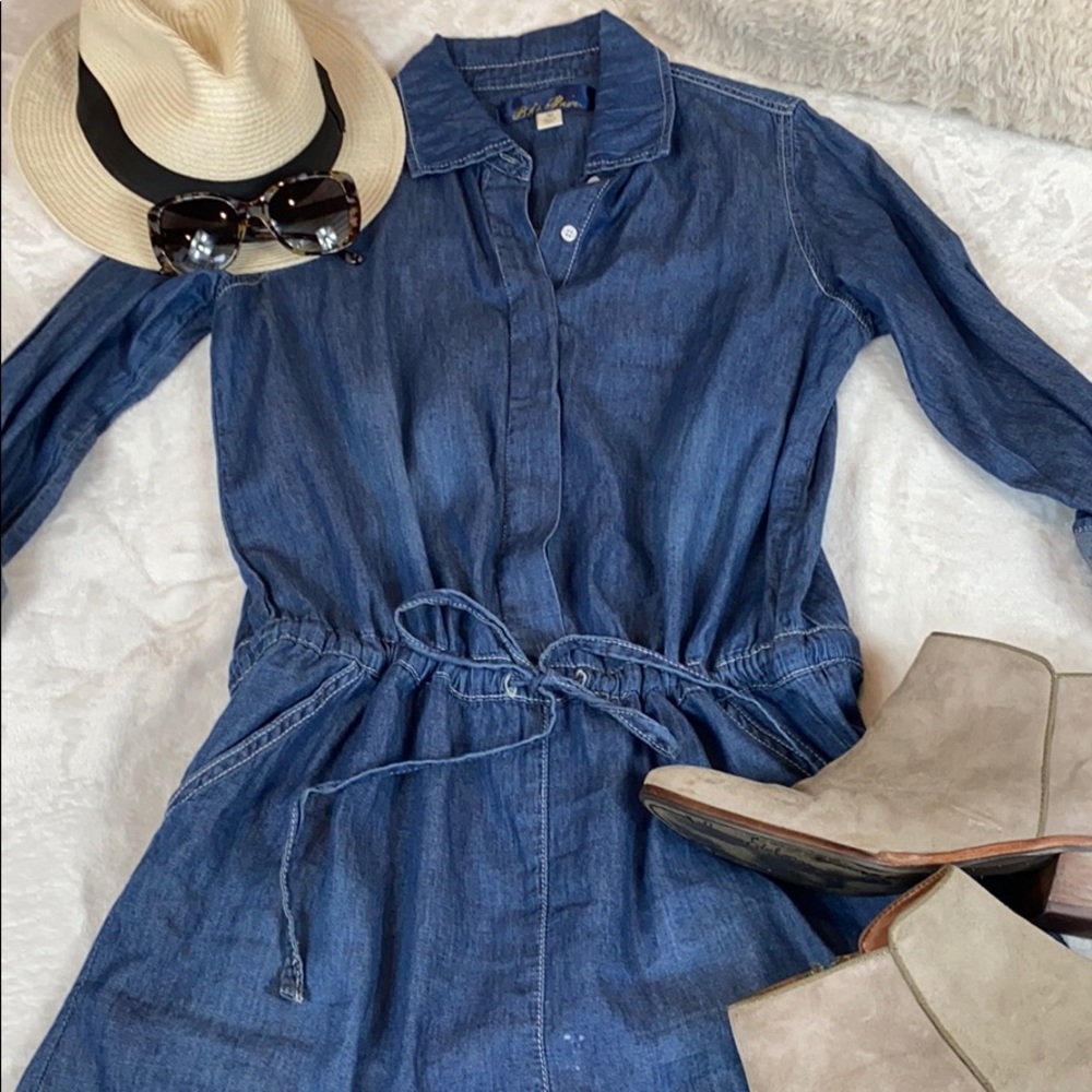 Blue Rain • Jean Shorts Romper - Picture 2 of 8